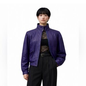 VINTAGE Tripoli - 80s Purple Leather Jacket